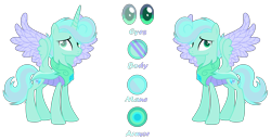Size: 3420x1760 | Tagged: safe, artist:dawnheartyt, imported from derpibooru, changepony, hybrid, pony, base used, duo, eyelashes, female, interspecies offspring, mare, offspring, parent:princess celestia, parent:thorax, parents:thoralestia, reference sheet, simple background, story included, transparent background, wings