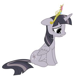 Size: 3000x3000 | Tagged: safe, artist:darknisfan1995, artist:wardex101, edit, imported from derpibooru, twilight sparkle, alicorn, pony, princess twilight sparkle (episode), big crown thingy, discorded, discorded twilight, element of magic, female, high res, jewelry, mare, regalia, sad, simple background, solo, transparent background, twilight sparkle (alicorn), twilight tragedy, vector