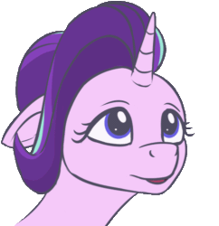 Size: 484x499 | Tagged: safe, artist:rnghat, imported from derpibooru, starlight glimmer, human, pony, unicorn, animated, floppy ears, gif, hand, open mouth, simple background, solo, transparent background
