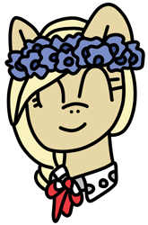 Size: 660x1000 | Tagged: safe, artist:jadeharmony, imported from derpibooru, oc, oc only, oc:cornflower meadow, pegasus, pony, bust, clothes, estonia, eyes closed, female, floral head wreath, flower, mare, nation ponies, ponified, shirt, simple background, solo, transparent background