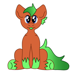 Size: 2000x2000 | Tagged: safe, artist:kaifurry, derpibooru exclusive, imported from derpibooru, oc, oc only, oc:kp, earth pony, pony, derpibooru community collaboration, 2022 community collab, :p, gradient mane, high res, looking at you, simple background, sitting, solo, tongue out, transparent background, underhoof