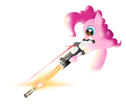 Size: 4602x3930 | Tagged: safe, artist:nowego, imported from derpibooru, pinkie pie, earth pony, pony, female, rocket launcher, simple background, solo, transparent background