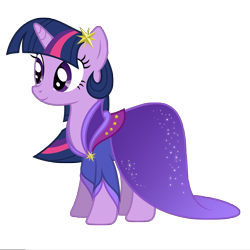 Size: 10000x10000 | Tagged: safe, artist:sirhcx, imported from derpibooru, twilight sparkle, pony, unicorn, journey of the spark, absurd resolution, beautiful, clothes, dress, female, mare, simple background, smiling, solo, stars, transparent background, unicorn twilight, vector