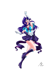 Size: 1976x2705 | Tagged: safe, alternate version, artist:mauroz, imported from derpibooru, part of a set, rarity, human, anime, clothes, cosplay, costume, female, horn, horned humanization, humanized, sailor moon, simple background, solo, transparent background