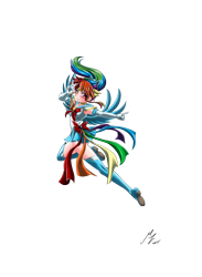 Size: 1976x2705 | Tagged: safe, alternate version, artist:mauroz, imported from derpibooru, part of a set, rainbow dash, human, anime, breasts, clothes, cosplay, costume, female, gloves, humanized, sailor moon, simple background, solo, transparent background, winged humanization, wings