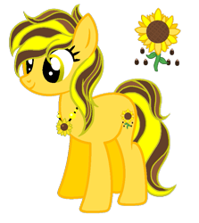 Size: 685x769 | Tagged: safe, artist:madlilon2051, imported from derpibooru, oc, oc only, earth pony, pony, base used, earth pony oc, eyelashes, female, flower, jewelry, mare, necklace, simple background, smiling, solo, sunflower, transparent background