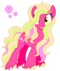 Size: 1289x1524 | Tagged: safe, artist:madlilon2051, imported from derpibooru, oc, oc only, earth pony, pony, base used, earth pony oc, eyelashes, female, flower, flower in hair, grin, mare, simple background, smiling, solo, transparent background, unshorn fetlocks