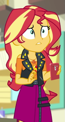 Size: 319x594 | Tagged: safe, imported from derpibooru, screencap, sunset shimmer, equestria girls, equestria girls series, holidays unwrapped, spoiler:eqg series (season 2), cropped, female, geode of empathy, magical geodes, o come all ye squashful, solo