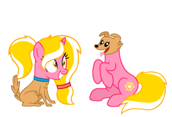 Size: 1824x1248 | Tagged: safe, artist:motownwarrior01, imported from derpibooru, oc, oc only, dog, unicorn, cute, female, happy, head swap, simple background, smiling, transparent background