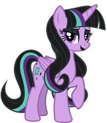 Size: 4651x5342 | Tagged: safe, artist:severity-gray, imported from derpibooru, twilight sparkle, oc, oc:twivine sparkle, alicorn, pony, absurd resolution, bedroom eyes, eyeshadow, female, lipstick, looking at you, makeup, mare, raised hoof, simple background, smiling, smiling at you, solo, transparent background, twilight sparkle (alicorn), twivine sparkle