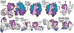 Size: 1280x582 | Tagged: safe, artist:lieutenantcactus, artist:mylittlechook, imported from derpibooru, izzy moonbow, pipp petals, zipp storm, pegasus, pony, unicorn, :<, cellphone, comic, g5, gender headcanon, head tilt, hug, implied transgender, phone, question mark, simple background, smartphone, ugh, white background, winghug, wings