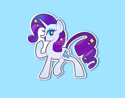 Size: 2048x1616 | Tagged: safe, artist:squididdlee, imported from derpibooru, rarity, pony, unicorn, blue background, female, mare, open mouth, profile, simple background, solo