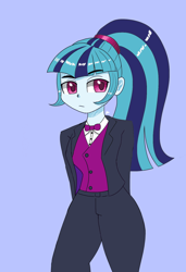 Size: 1300x1900 | Tagged: safe, artist:zachc, imported from derpibooru, sonata dusk, equestria girls, bowtie, clothes, looking at you, solo, tuxedo