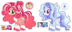 Size: 980x438 | Tagged: safe, artist:hauntedphantom, imported from derpibooru, big macintosh, north point, pinkie pie, trixie, oc, earth pony, pony, unicorn, base used, coat markings, female, lesbian, magical lesbian spawn, male, mare, offspring, parent:big macintosh, parent:north point, parent:pinkie pie, parent:trixie, parents:pinkiemac, pinkiemac, screencap reference, shipping, simple background, straight, transparent background