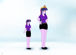 Size: 1920x1397 | Tagged: safe, artist:egstudios93, imported from derpibooru, twilight sparkle, human, ascension enhancement, big crown thingy, breasts, busty twilight sparkle, element of magic, female, giantess, hips, humanized, jewelry, macro, regalia