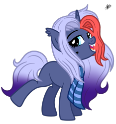 Size: 1913x2050 | Tagged: safe, artist:princessmoonsilver, imported from derpibooru, oc, oc only, oc:eleanor, pony, unicorn, clothes, fangs, female, mare, scarf, simple background, solo, transparent background