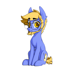 Size: 1523x1577 | Tagged: safe, artist:blue ink, imported from derpibooru, oc, oc only, oc:blue ink, earth pony, pony, derpibooru community collaboration, 2022 community collab, beard, facial hair, glasses, short tail, simple background, solo, tail, transparent background
