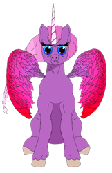 Size: 1100x1700 | Tagged: safe, artist:sunlightsunshine, imported from derpibooru, oc, oc only, oc:grandma grape, alicorn, pony, derpibooru community collaboration, 2022 community collab, alicorn oc, braid, horn, simple background, solo, spread wings, transparent background, wings