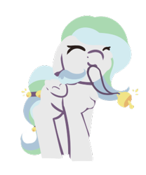 Size: 313x377 | Tagged: safe, artist:rhythmpixel, imported from derpibooru, oc, oc only, oc:river chime, pegasus, pony, bell, eyes closed, female, lineless, mare, mouth hold, simple background, solo, transparent background