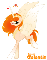 Size: 1280x1626 | Tagged: safe, artist:hate-love12, imported from derpibooru, princess celestia, pony, alternate design, deviantart watermark, obtrusive watermark, simple background, solo, transparent background, watermark