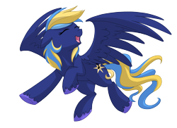 Size: 1980x1440 | Tagged: safe, artist:itstaylor-made, imported from derpibooru, oc, oc only, oc:evening song, pegasus, pony, eyes closed, female, flying, multicolored hair, open mouth, simple background, solo, transparent background