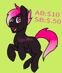 Size: 856x1010 | Tagged: safe, artist:egodeath, imported from derpibooru, oc, adoptable, gradient mane, male, neon, stallion