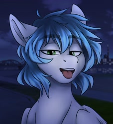 Size: 1760x1942 | Tagged: safe, artist:zahsart, imported from derpibooru, oc, oc only, pegasus, pony, lidded eyes, looking at you, smiling, solo, tongue out