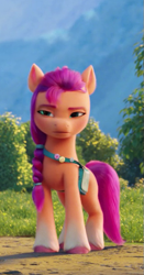Size: 317x603 | Tagged: safe, imported from derpibooru, screencap, sunny starscout, earth pony, pony, spoiler:my little pony: a new generation, cropped, g5, my little pony: a new generation, solo, sunny starscout is not amused, unamused