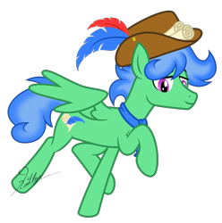 Size: 6000x6040 | Tagged: safe, artist:kaitykat117, imported from derpibooru, oc, oc only, oc:playwright quill(kaitykat), pegasus, pony, absurd resolution, hat, lidded eyes, looking at you, pegasus oc, quill, scroll, simple background, smiling, smiling at you, solo, transparent background