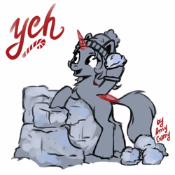 Size: 4500x4500 | Tagged: safe, artist:ami-gami, imported from derpibooru, earth pony, pegasus, pony, unicorn, christmas, clothes, commission, hat, holiday, snow, snowball, snowball fight, winter, winter outfit, ych sketch, your character here