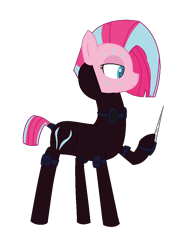 Size: 758x1008 | Tagged: safe, artist:sunmint234, imported from derpibooru, pinkie pie, earth pony, pony, comic:the storm kingdom, my little pony: the movie, blue, brainwashing, clothes, crystal, dress, eye, eyes, face, female, hair, looking, movie, outfit, pink, pinkamena diane pie, simple background, storm, suit, thunder, transparent background, unamused