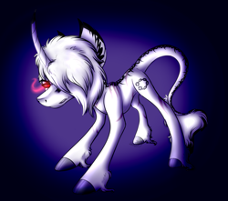 Size: 3101x2737 | Tagged: safe, artist:beamybutt, imported from derpibooru, oc, oc only, pony, unicorn, colored hooves, ear fluff, high res, horn, leonine tail, solo, sombra eyes, tail, unicorn oc