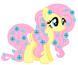 Size: 1009x843 | Tagged: safe, artist:madlilon2051, imported from derpibooru, fluttershy, pony, alternate design, base used, eyelashes, flower, flower in hair, simple background, smiling, solo, transparent background, wings