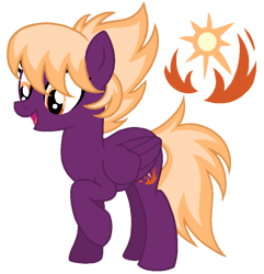 Size: 823x854 | Tagged: safe, artist:madlilon2051, imported from derpibooru, oc, oc only, oc:sunlight flame, pegasus, pony, base used, eyelashes, female, mare, offspring, parent:cloudchaser, parent:fire streak, pegasus oc, raised hoof, simple background, smiling, solo, transparent background, wings