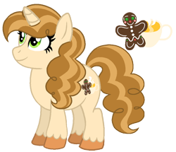 Size: 892x768 | Tagged: safe, artist:madlilon2051, imported from derpibooru, oc, oc only, oc:gingerbread tea, pony, unicorn, base used, chubby, eyelashes, female, horn, mare, offspring, parent:donut joe, parent:sweet biscuit, parents:sweetjoe, simple background, smiling, solo, transparent background, unicorn oc