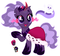 Size: 998x922 | Tagged: safe, artist:madlilon2051, imported from derpibooru, king sombra, tempest shadow, oc, pony, unicorn, base used, colored horn, curved horn, eyelashes, female, hoof shoes, horn, male, mare, offspring, parent:king sombra, parent:tempest shadow, parents:sombrest, raised hoof, simple background, smiling, sombra eyes, sombra horn, stallion, transparent background, unicorn oc