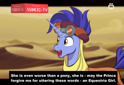 Size: 2490x1707 | Tagged: safe, artist:heretichesh, imported from derpibooru, hoo'far, pony, saddle arabian, unicorn, colored, full background, implied equestria girls, meme, memri tv, solo