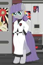 Size: 3200x4800 | Tagged: safe, alternate version, artist:fascismnotincluded, imported from derpibooru, maud pie, anthro, earth pony, semi-anthro, clothes, pokémon, solo, team rocket