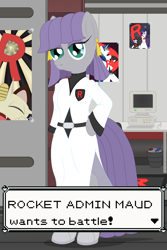 Size: 3200x4800 | Tagged: safe, alternate version, artist:fascismnotincluded, imported from derpibooru, maud pie, anthro, earth pony, semi-anthro, clothes, pokémon, solo, team rocket