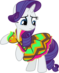 Size: 3000x3753 | Tagged: safe, artist:cloudy glow, imported from derpibooru, rarity, pony, unicorn, magic duel, blue eyes, clothes, dress, fashion disaster, female, high res, horn, looking down, mare, purple mane, purple tail, rearing, simple background, solo, tail, transparent background, vector
