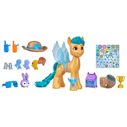 Size: 2000x2000 | Tagged: safe, imported from derpibooru, hitch trailblazer, earth pony, pony, brushable, critter magnet, fake wings, figure, g5, high res, merchandise, my little pony: a new generation, solo, toy