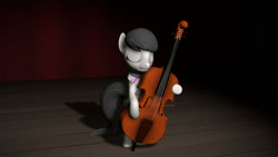 Size: 1600x900 | Tagged: safe, artist:jackchestnut, imported from derpibooru, octavia melody, pony, 3d, bipedal, cello, eyes closed, musical instrument, solo, source filmmaker