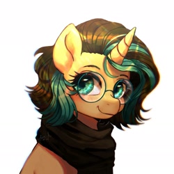 Size: 1794x1794 | Tagged: safe, artist:riukime, imported from derpibooru, oc, oc only, pony, unicorn, glasses, solo