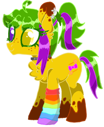 Size: 660x803 | Tagged: safe, artist:l233, imported from derpibooru, oc, oc only, oc:yearn shine, earth pony, pony, derpibooru community collaboration, 2022 community collab, clothes, earth pony oc, rainbow socks, simple background, socks, solo, striped socks, transparent background