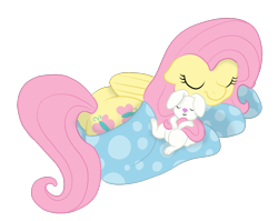 Size: 1827x1452 | Tagged: safe, artist:doodledonutart, imported from derpibooru, angel bunny, fluttershy, pegasus, pony, clothes, simple background, sleeping, socks, solo, transparent background