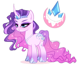 Size: 1533x1293 | Tagged: safe, artist:gihhbloonde, imported from derpibooru, oc, oc only, pony, unicorn, female, magical lesbian spawn, mare, offspring, parent:nightmare rarity, parent:pinkie pie, simple background, solo, transparent background