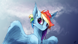 Size: 3840x2160 | Tagged: safe, artist:tenebrisnoctus, imported from derpibooru, rainbow dash, pegasus, pony, cheek fluff, ear fluff, high res, solo