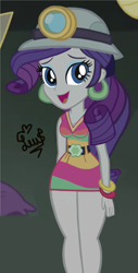 Size: 1080x2134 | Tagged: safe, artist:flutteryaylove, edit, imported from derpibooru, rarity, equestria girls, equestria girls series, clothes, dress, female, looking at you, minidress, smiling, solo, thighs