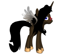 Size: 1200x900 | Tagged: safe, imported from derpibooru, oc, oc only, oc:maddie, alicorn, horse, pony, pony creator, 3d, alicorn oc, blue eyes, cobalt blue eyes, glasses, horn, looking at you, mad piano, ponified, ponylumen, simple background, smug, super mario 64, super mario bros., transparent background, wings