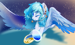 Size: 5000x3000 | Tagged: safe, artist:blue ink, imported from derpibooru, oc, oc:sine wave, pegasus, one eye closed, wink